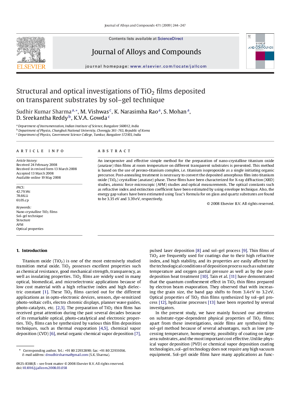 Structural and optical investigations of TiO2 films deposited on transparent substrates by sol–gel technique