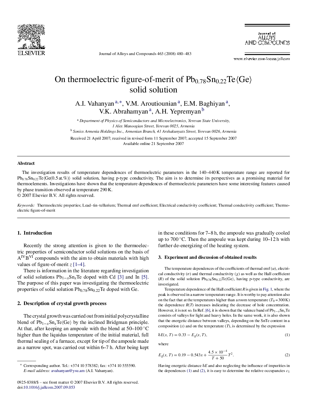 On thermoelectric figure-of-merit of Pb0.78Sn0.22Te〈Ge〉 solid solution