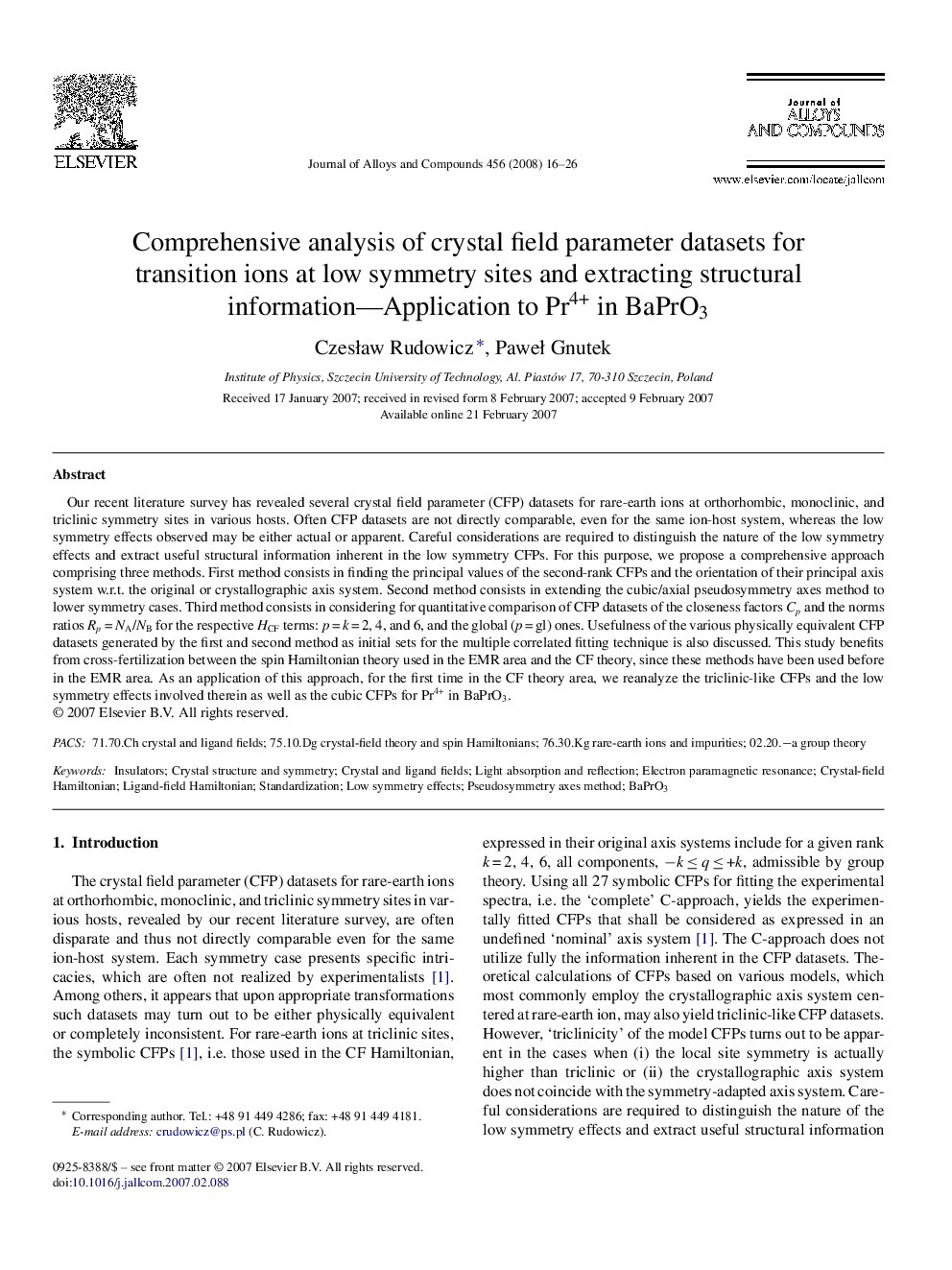 Comprehensive analysis of crystal field parameter datasets for transition ions at low symmetry sites and extracting structural information-Application to Pr4+ in BaPrO3