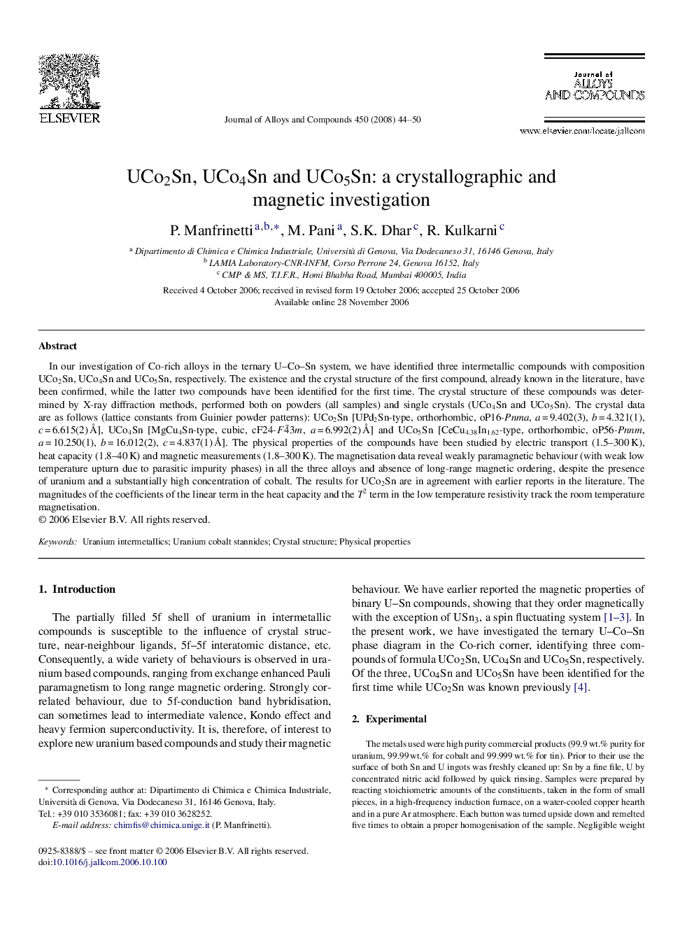 UCo2Sn, UCo4Sn and UCo5Sn: a crystallographic and magnetic investigation