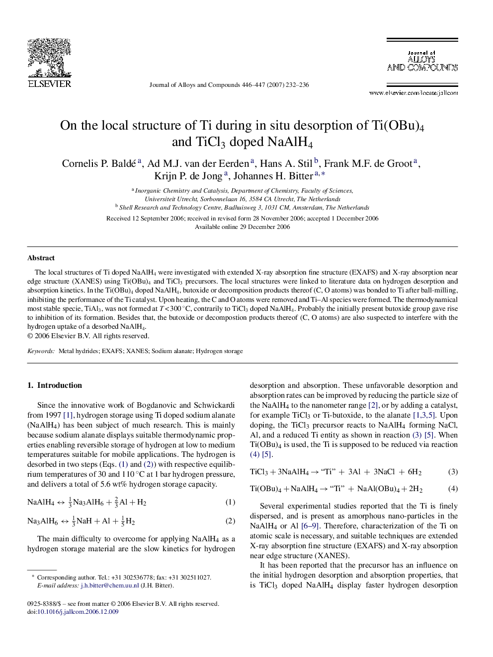 On the local structure of Ti during in situ desorption of Ti(OBu)4 and TiCl3 doped NaAlH4