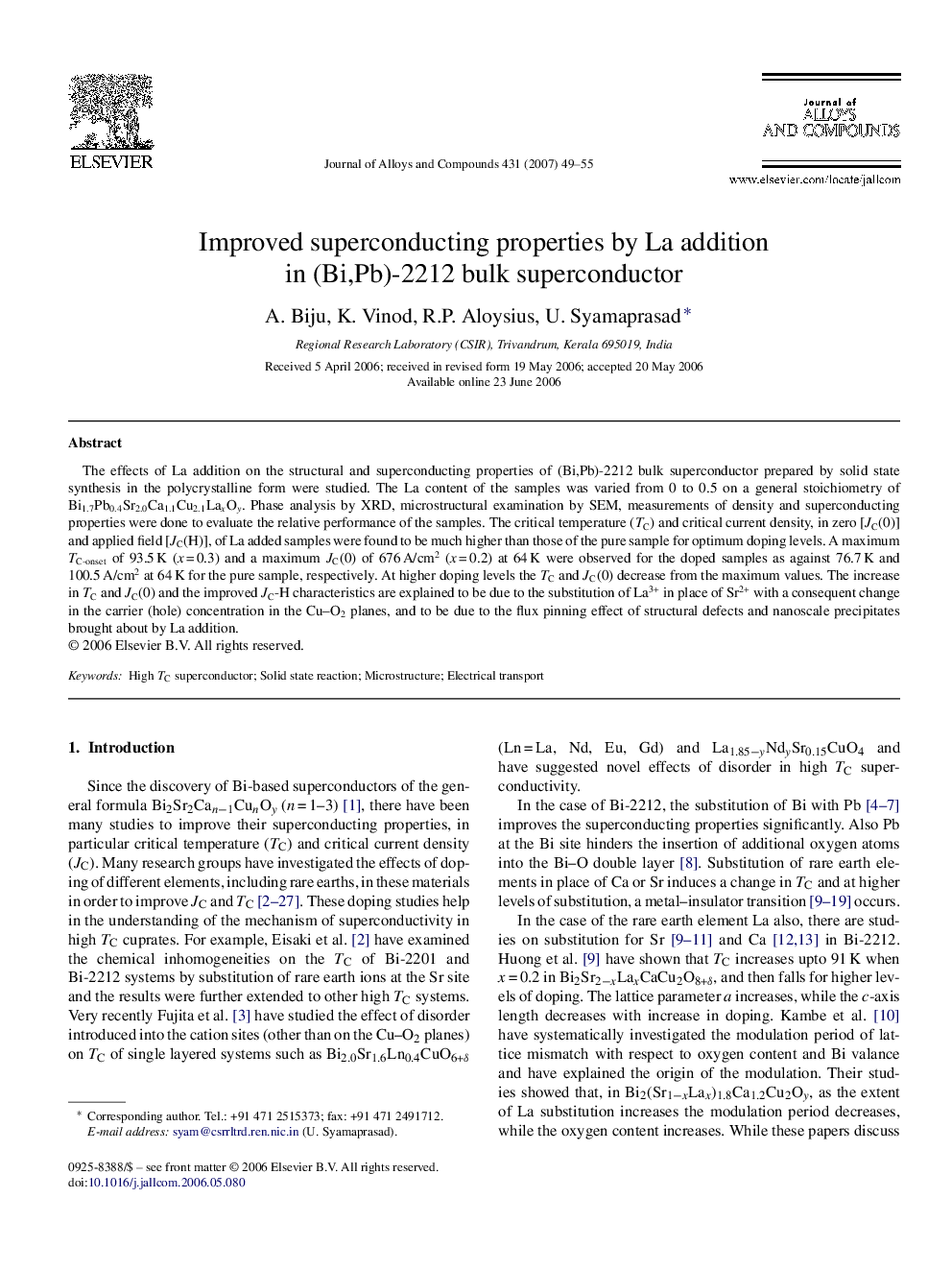 Improved superconducting properties by La addition in (Bi,Pb)-2212 bulk superconductor