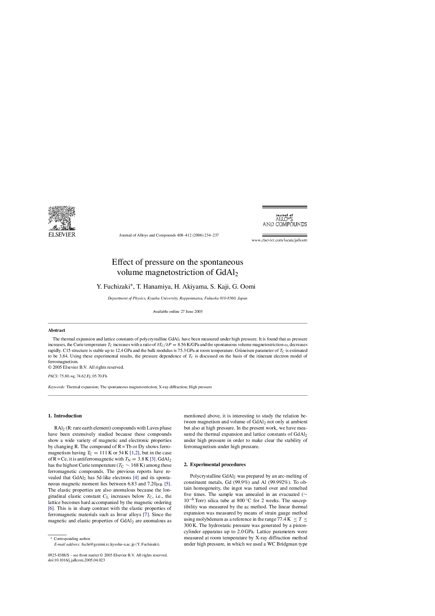 Effect of pressure on the spontaneous volume magnetostriction of GdAl2