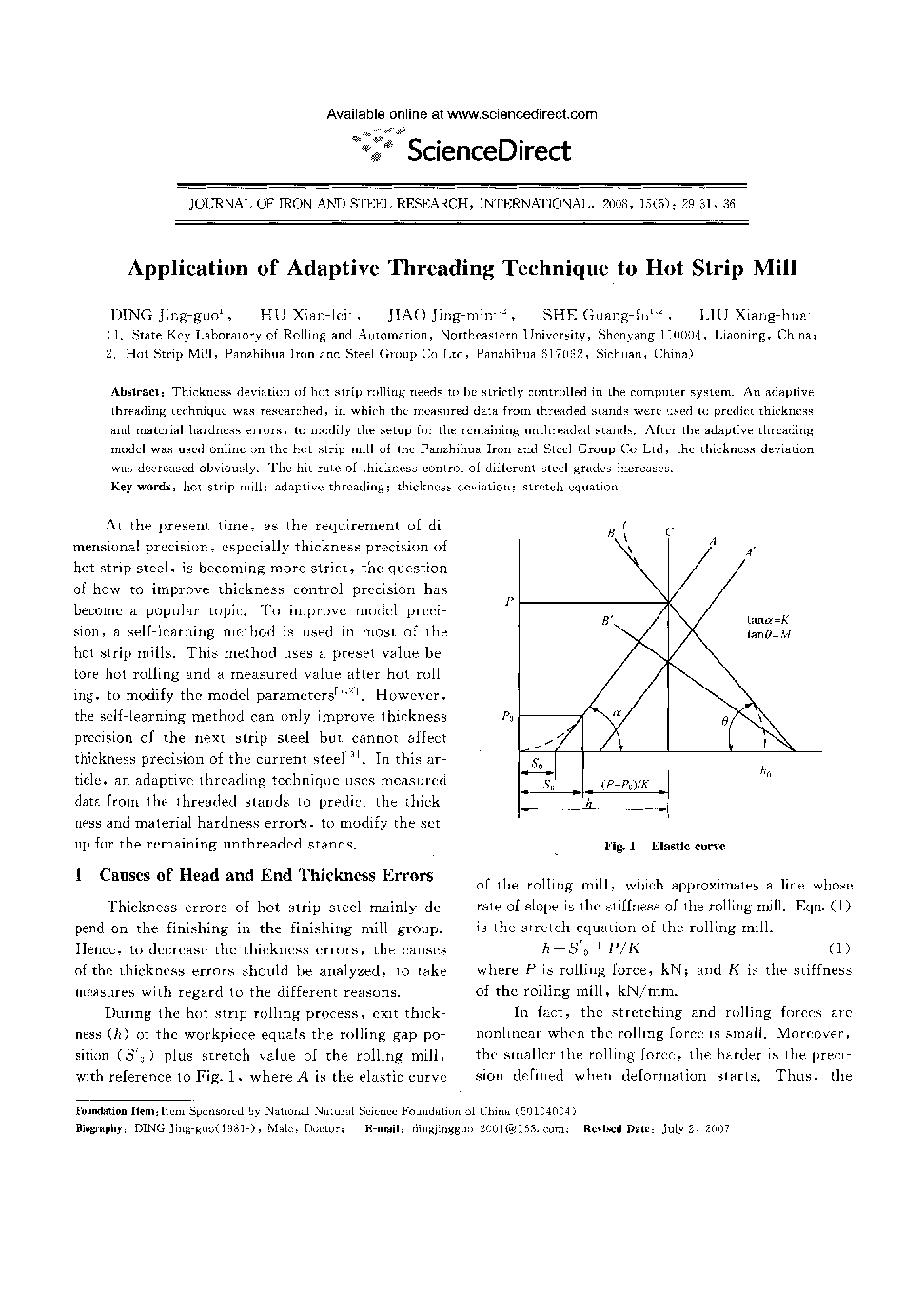 Application of Adaptive Threading Technique to Hot Strip Mill