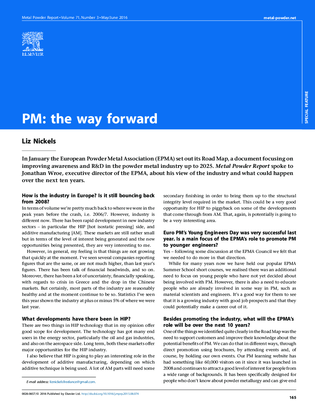 PM: the way forward