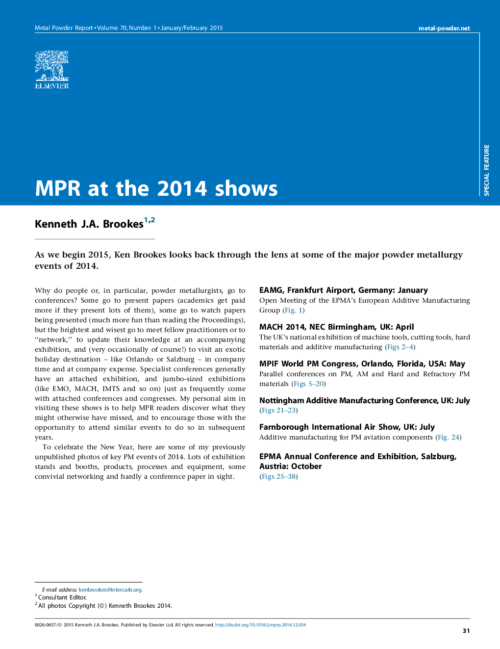 عکس صفحه اول مقاله: MPR at the 2014 shows MPR at the 2014 shows