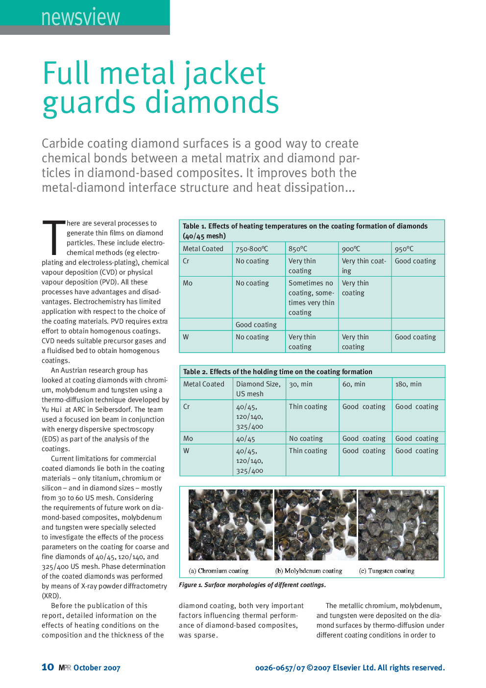 Full metal jacket guards diamonds