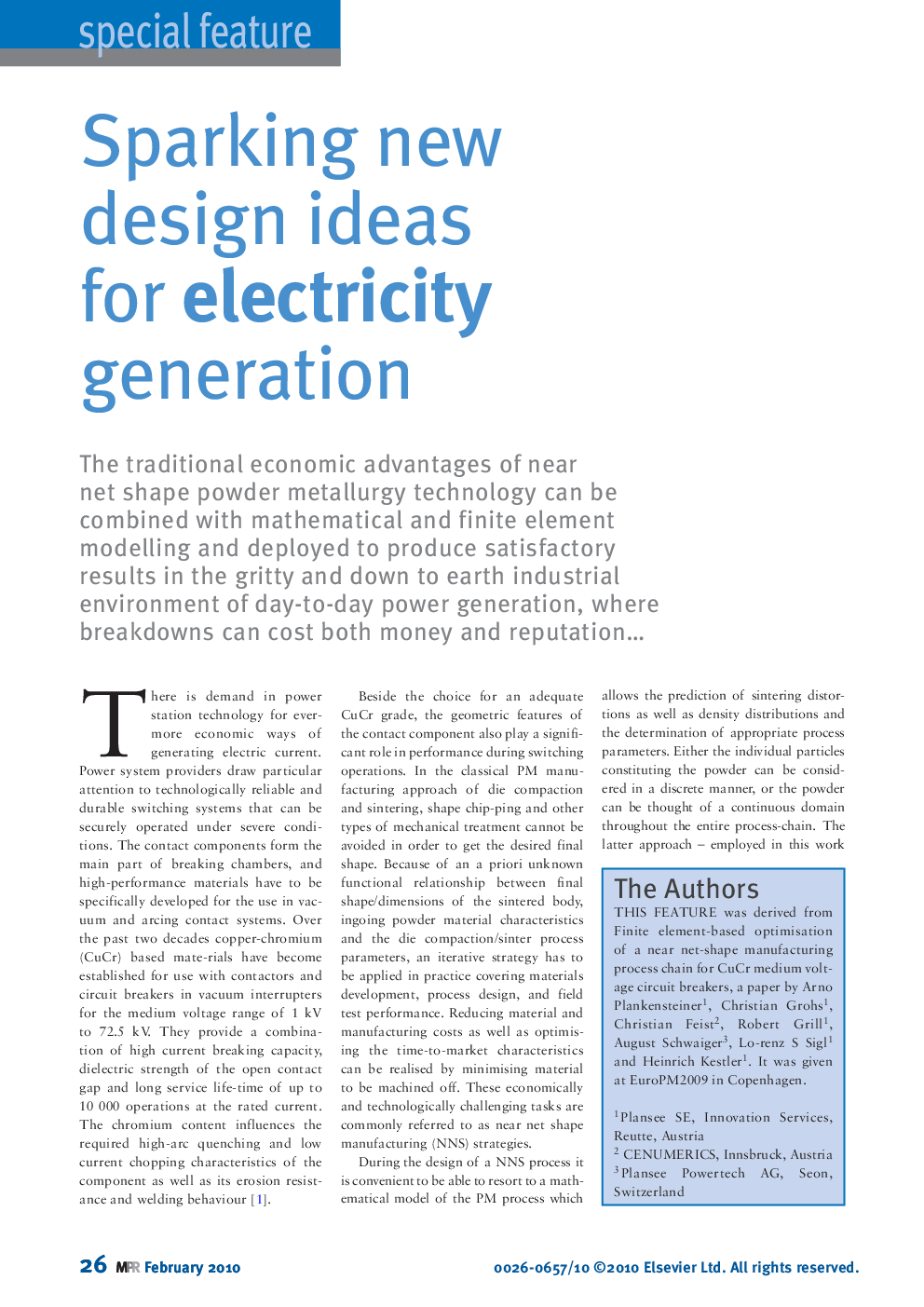 عکس صفحه اول مقاله: Sparking new design ideas for electricity generation Sparking new design ideas for electricity generation