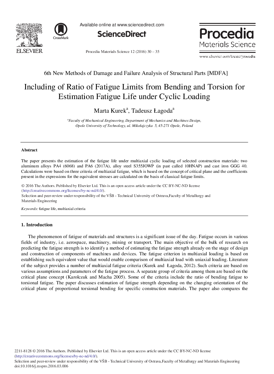 از جمله نسبت محدودیت خستگی از خم شدن و پیچ خوردگی برای برآورد عمر خستگی تحت بارگیری سیسیک 