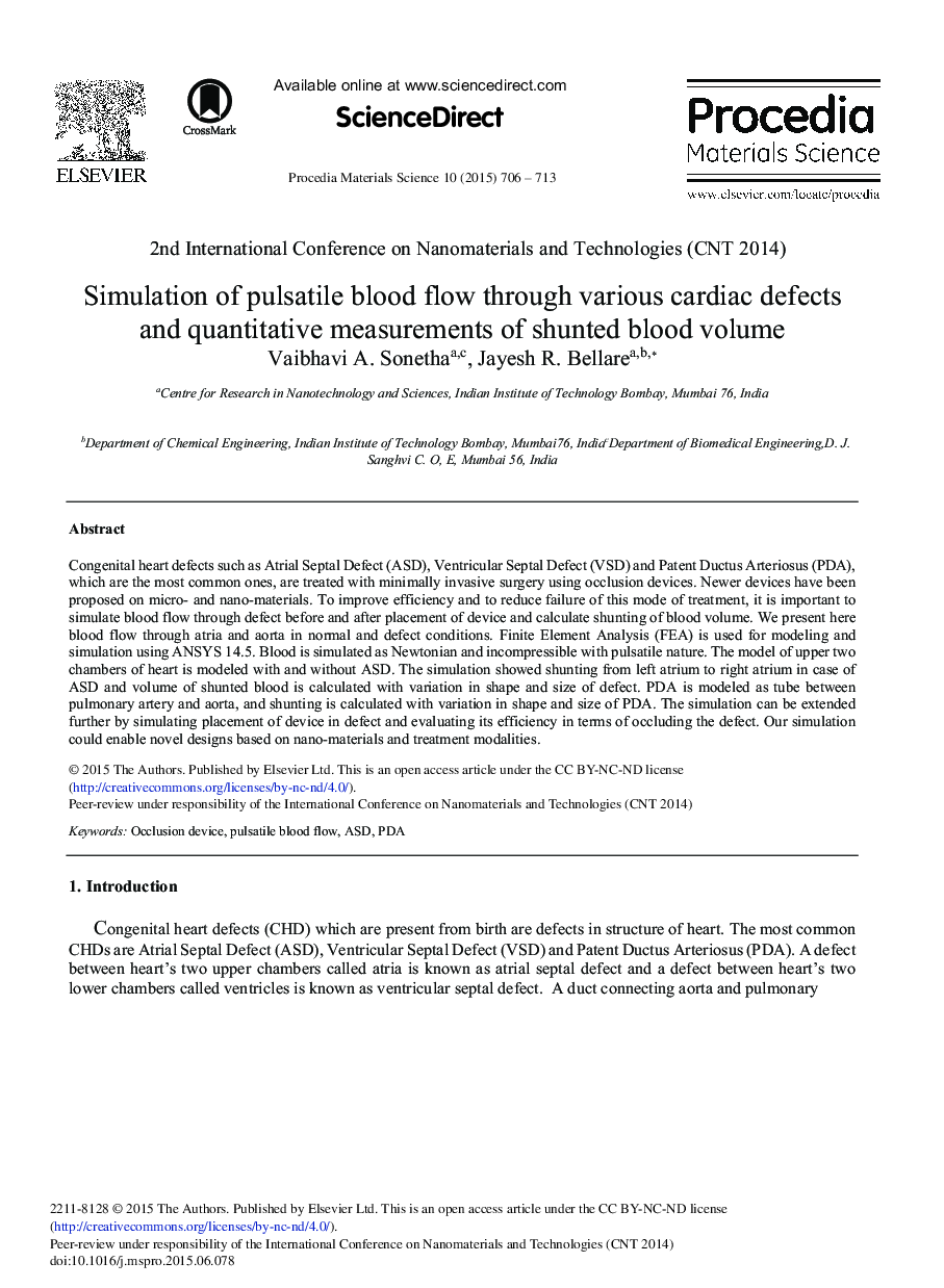 Simulation of Pulsatile Blood Flow Through Various Cardiac Defects and Quantitative Measurements of Shunted Blood Volume