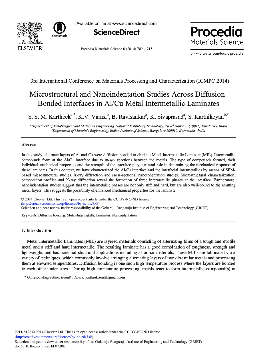 Microstructural and Nanoindentation Studies Across Diffusion-bonded Interfaces in Al/Cu Metal Intermetallic Laminates 