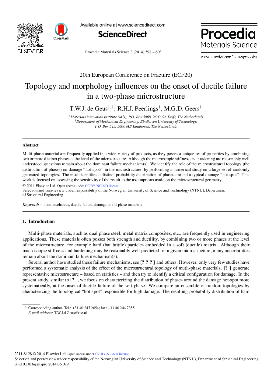 Topology and Morphology Influences on the Onset of Ductile Failure in a Two-phase Microstructure 