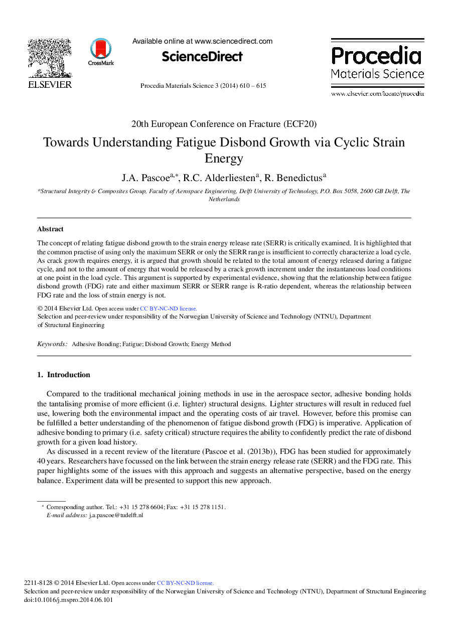 Towards Understanding Fatigue Disbond Growth via Cyclic Strain Energy 
