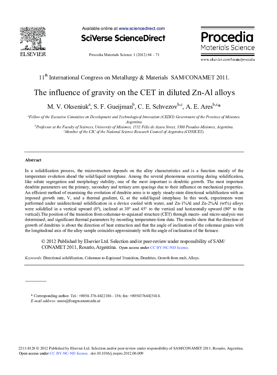The Influence of Gravity on the CET in Diluted Zn-Al Alloys