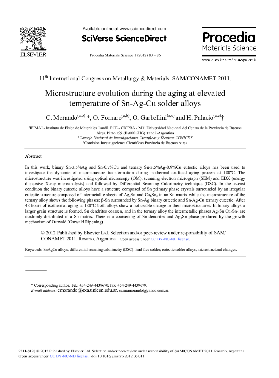 Microstructure Evolution During the Aging at Elevated Temperature of Sn-Ag-Cu Solder Alloys