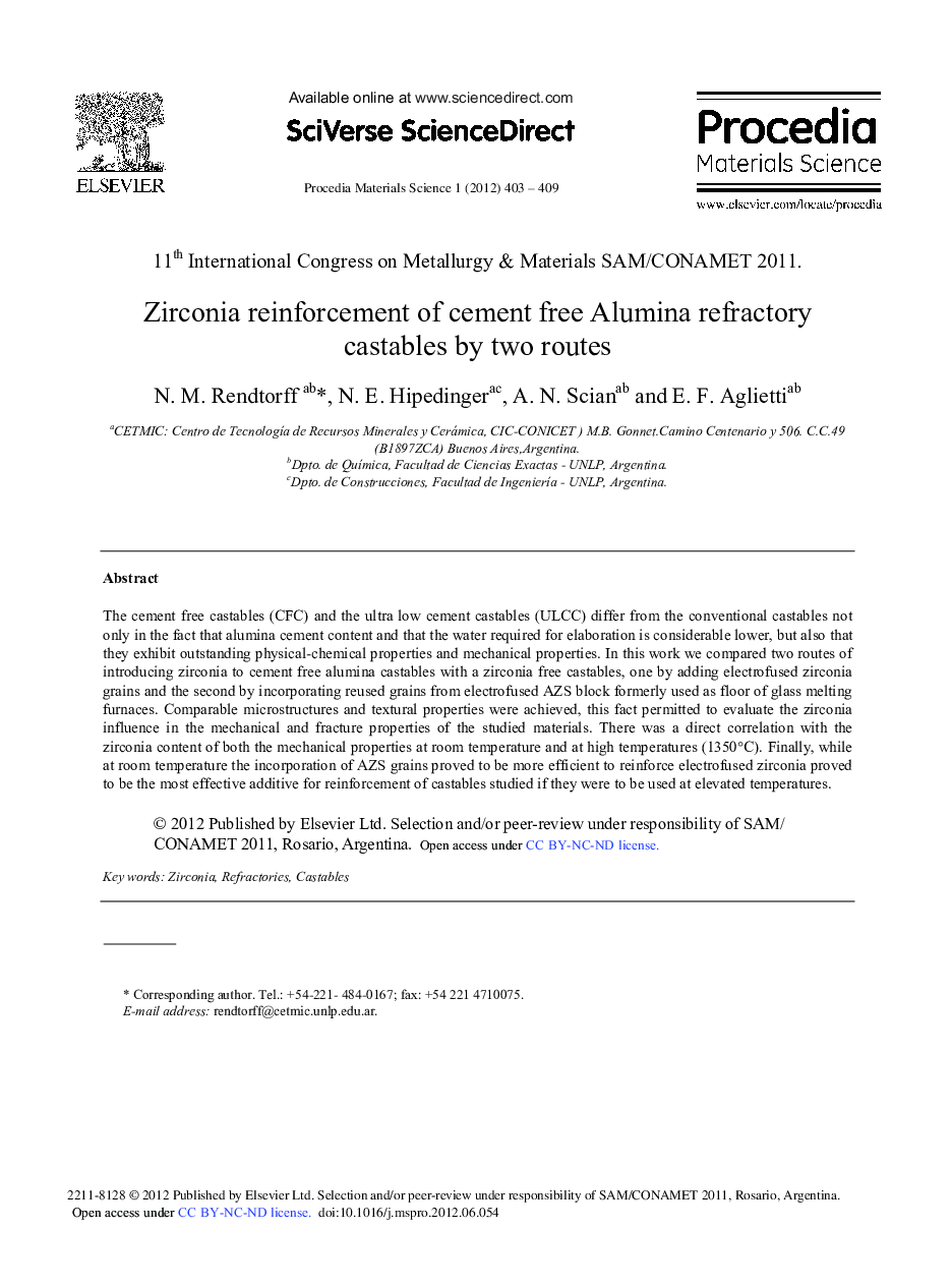 Zirconia Reinforcement of Cement Free Alumina Refractory Castables by Two Routes