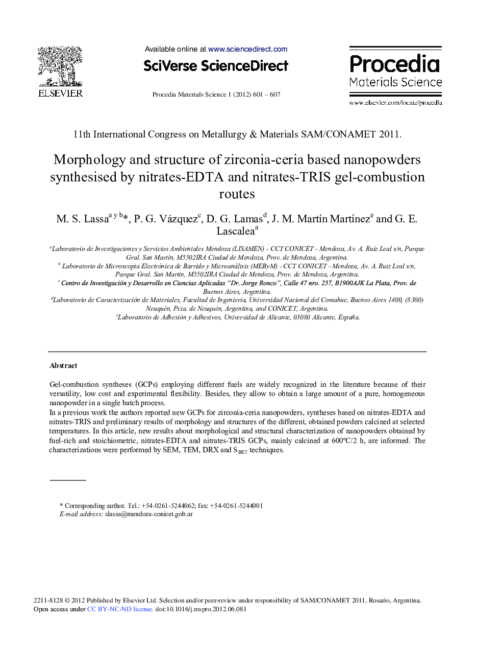 Morphology and Structure of Zirconia-ceria based Nanopowders Synthesised by Nitrates-EDTA and Nitrates-TRIS Gel-combustion Routes
