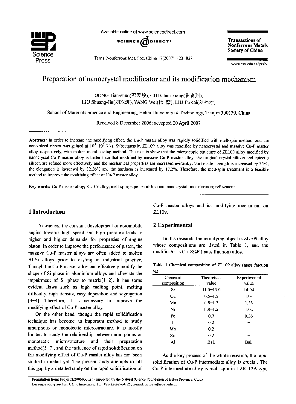 Preparation of nanocrystal modificator and its modification mechanism 