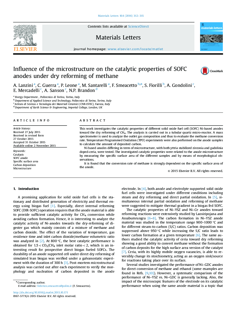 Influence of the microstructure on the catalytic properties of SOFC anodes under dry reforming of methane