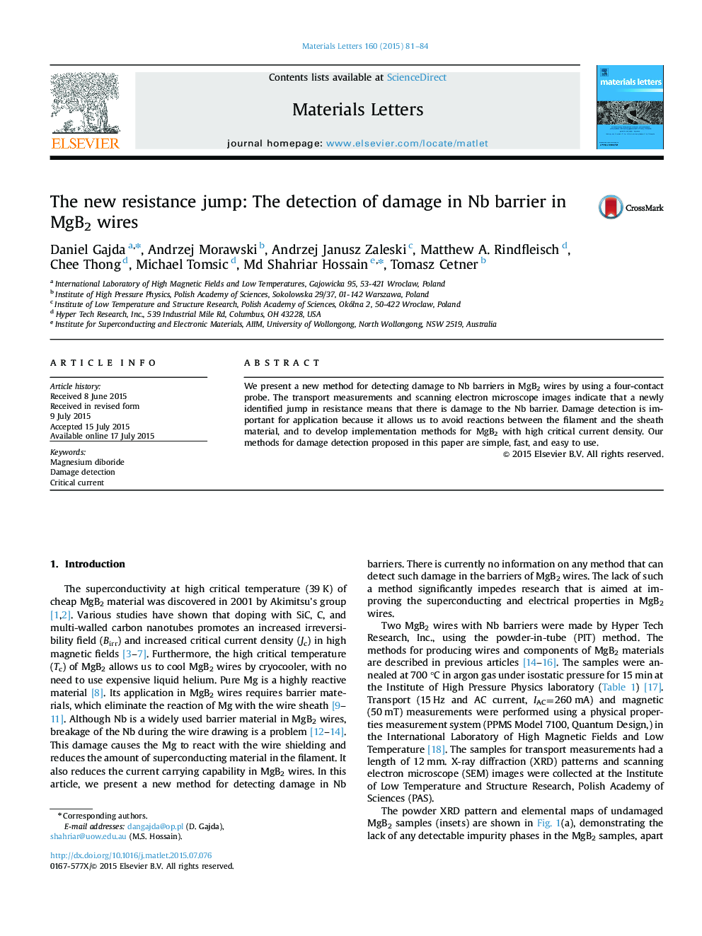 The new resistance jump: The detection of damage in Nb barrier in MgB2 wires