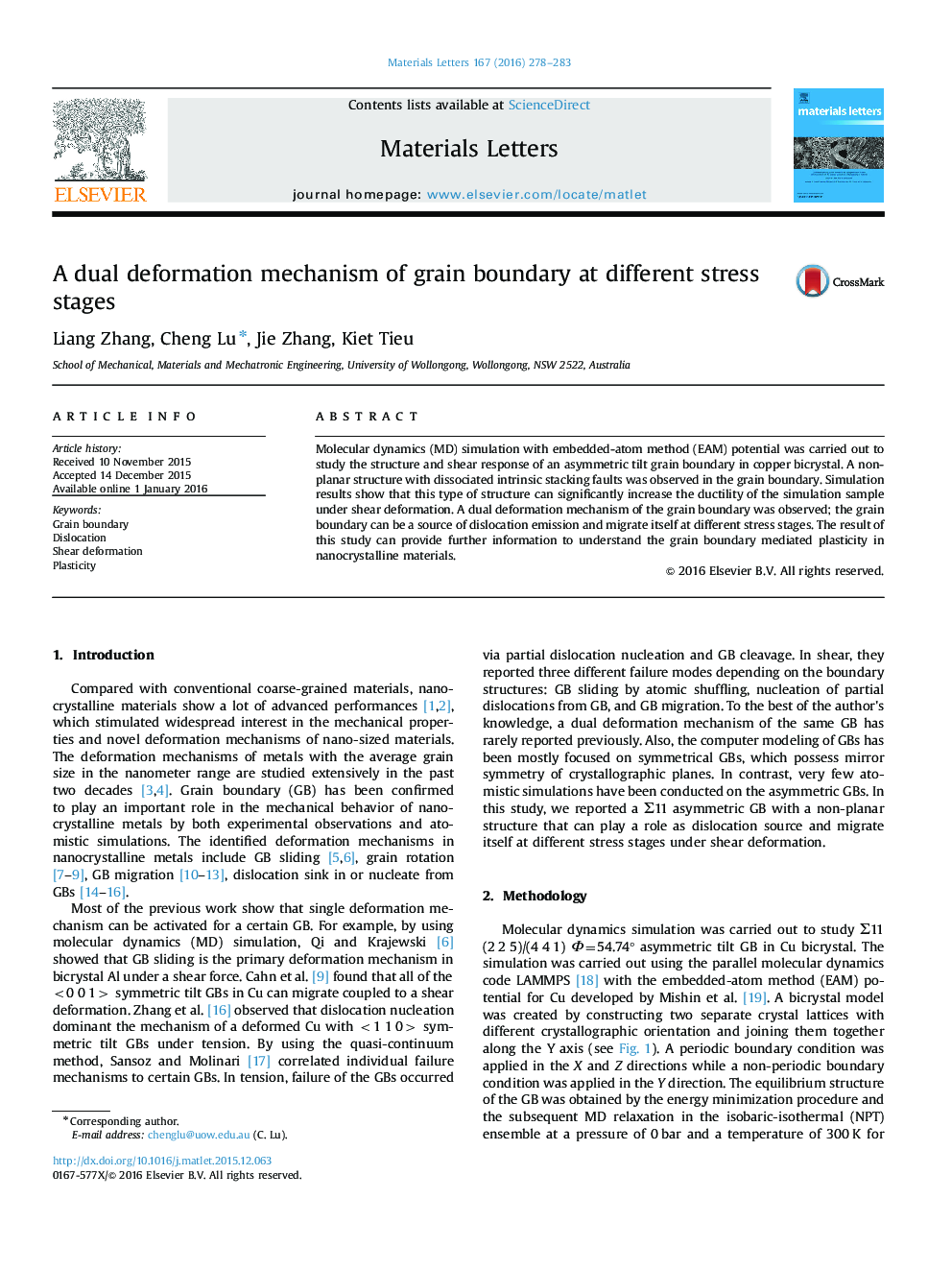 A dual deformation mechanism of grain boundary at different stress stages