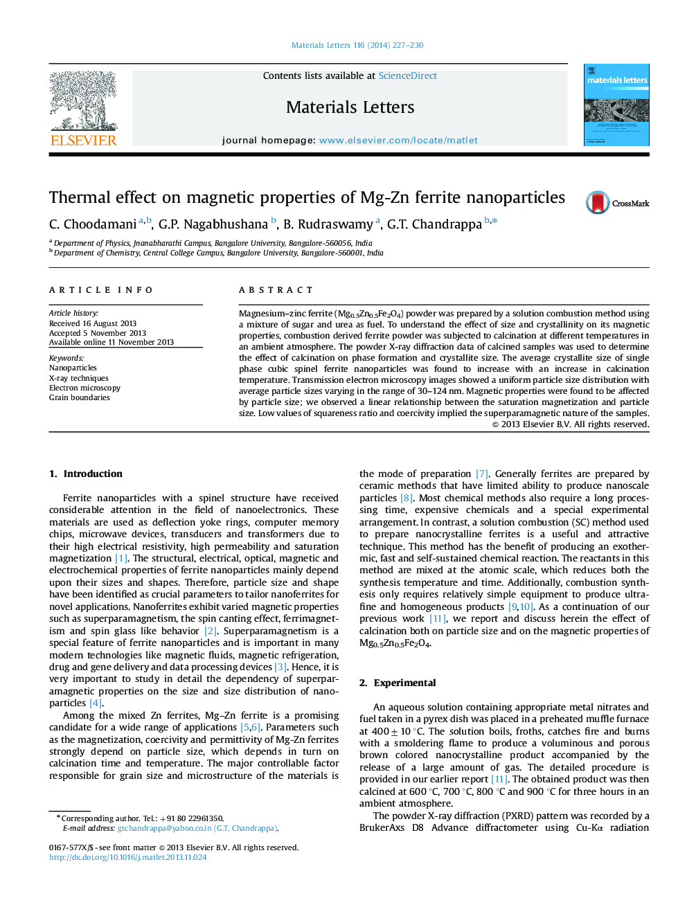 Thermal effect on magnetic properties of Mg-Zn ferrite nanoparticles