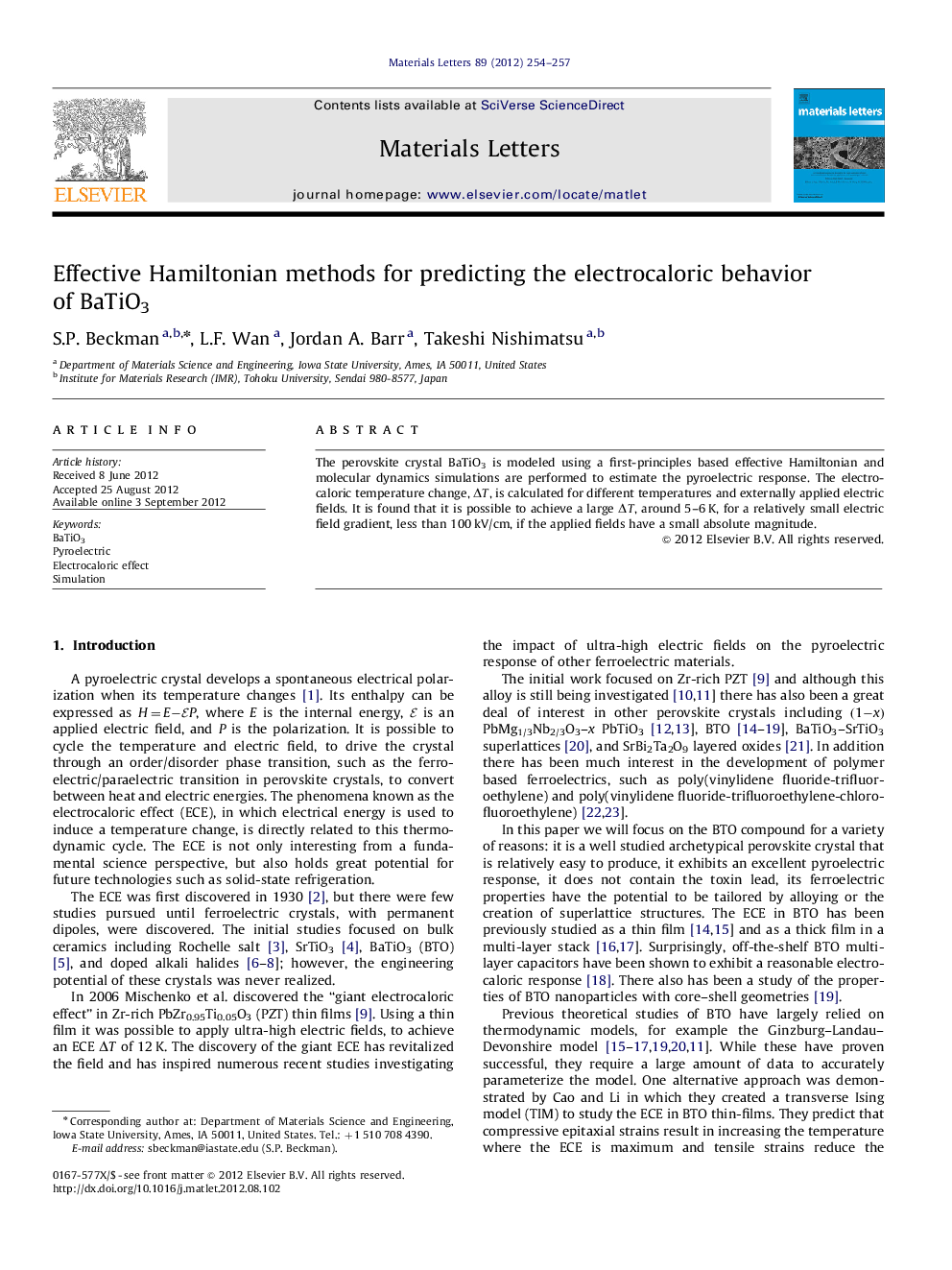 Effective Hamiltonian methods for predicting the electrocaloric behavior of BaTiO3