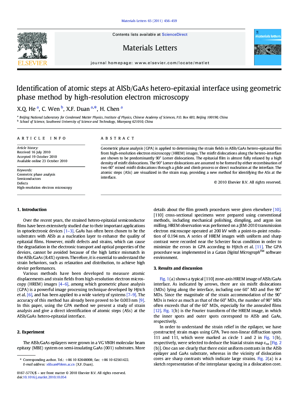 Identification of atomic steps at AlSb/GaAs hetero-epitaxial interface using geometric phase method by high-resolution electron microscopy