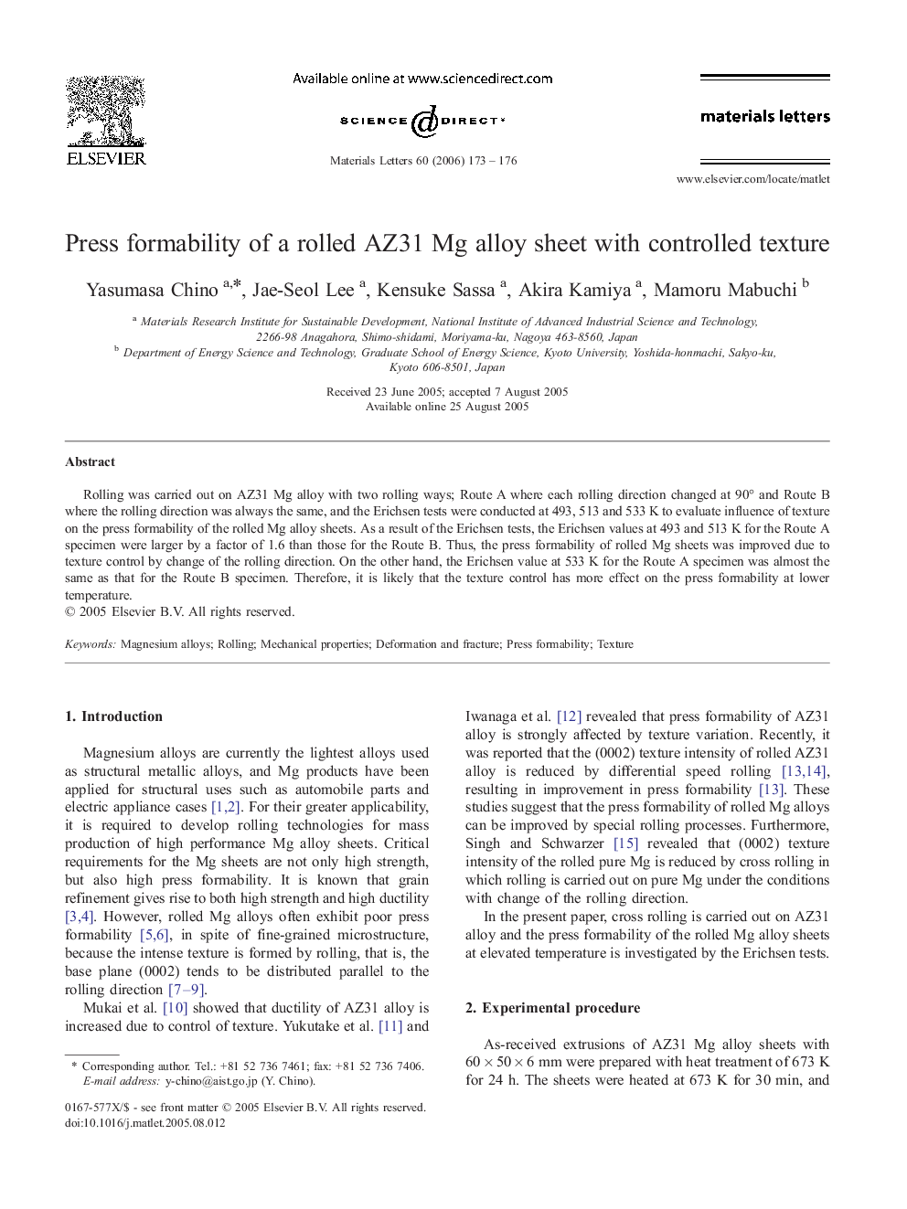 Press formability of a rolled AZ31 Mg alloy sheet with controlled texture