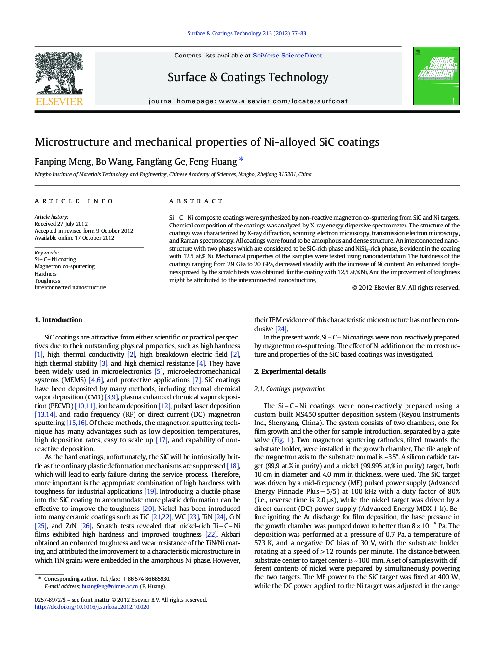 Microstructure and mechanical properties of Ni-alloyed SiC coatings