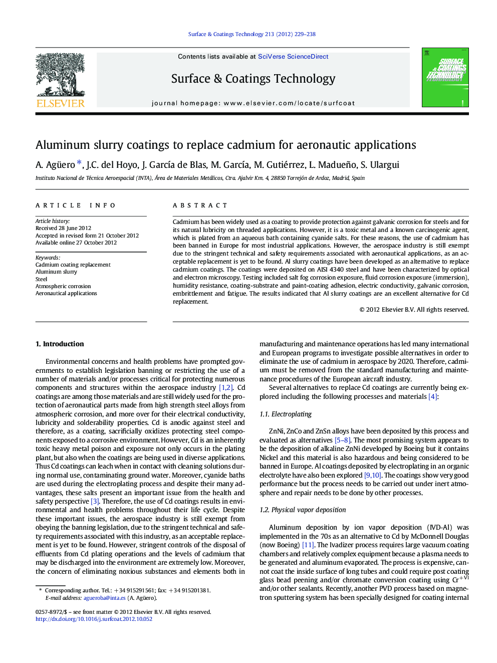 Aluminum slurry coatings to replace cadmium for aeronautic applications