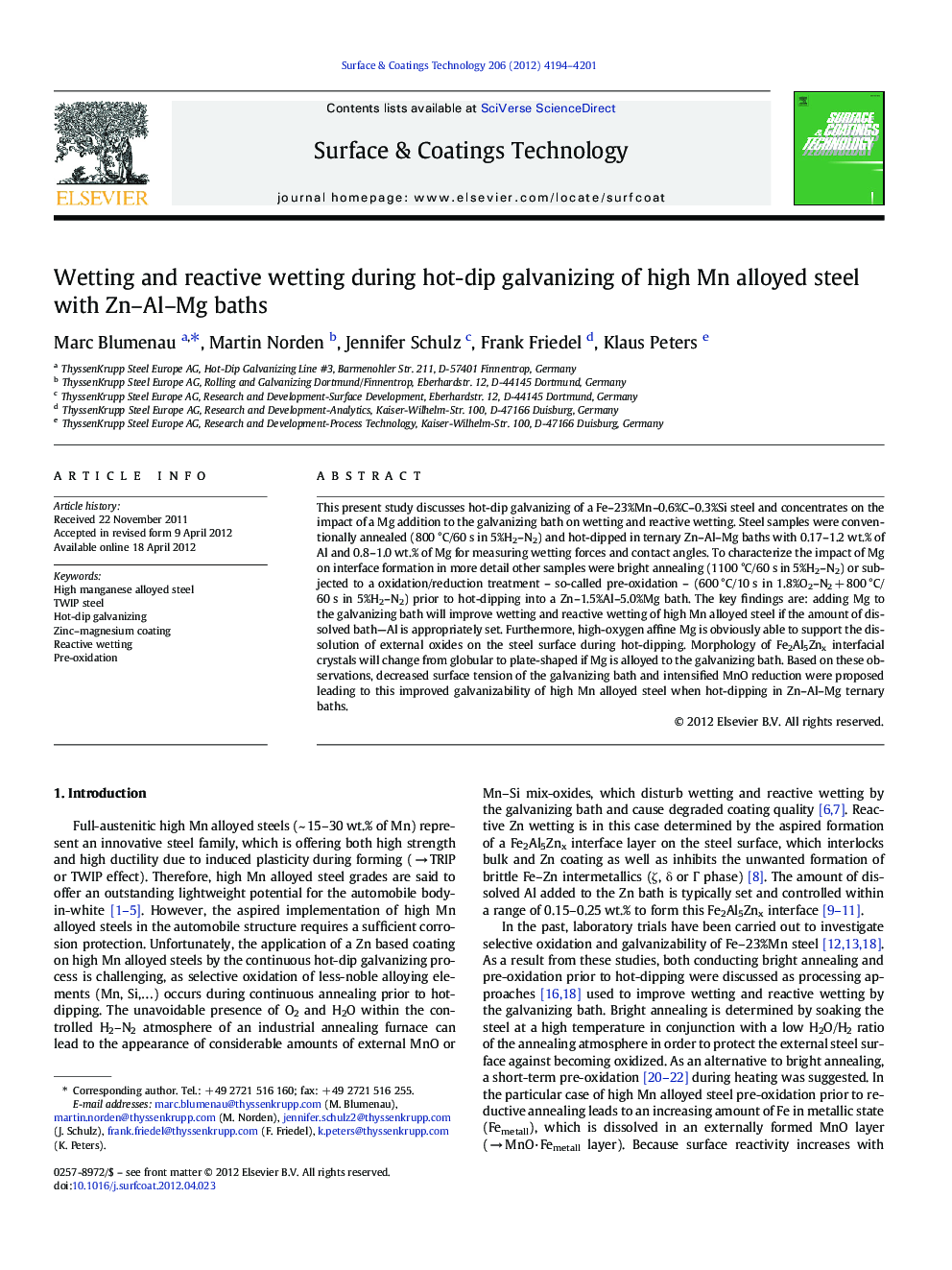 Wetting and reactive wetting during hot-dip galvanizing of high Mn alloyed steel with Zn–Al–Mg baths