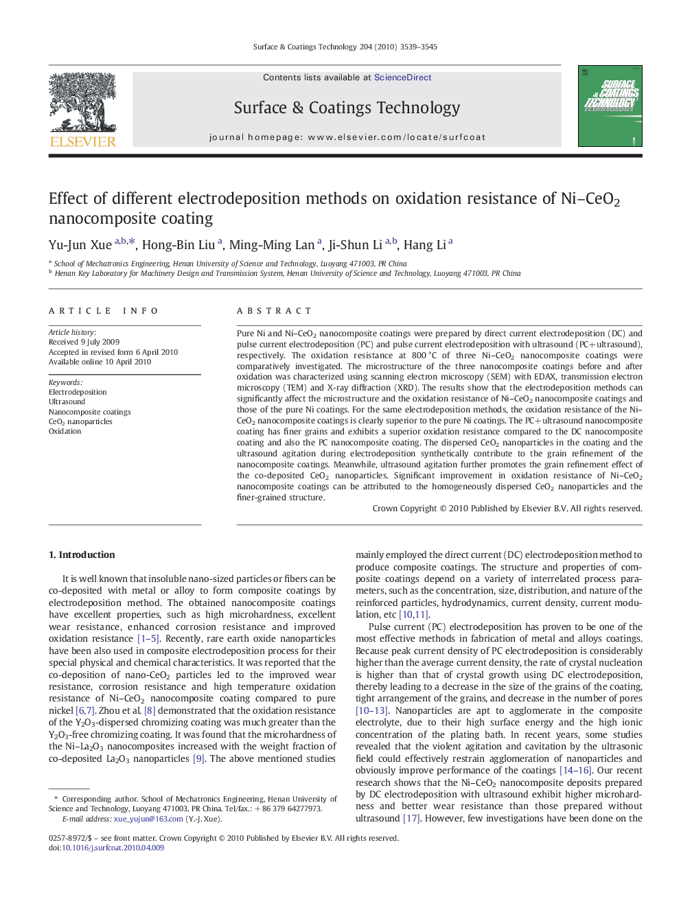 Effect of different electrodeposition methods on oxidation resistance of Ni-CeO2 nanocomposite coating