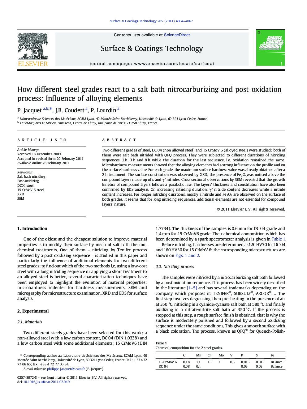 How different steel grades react to a salt bath nitrocarburizing and post-oxidation process: Influence of alloying elements