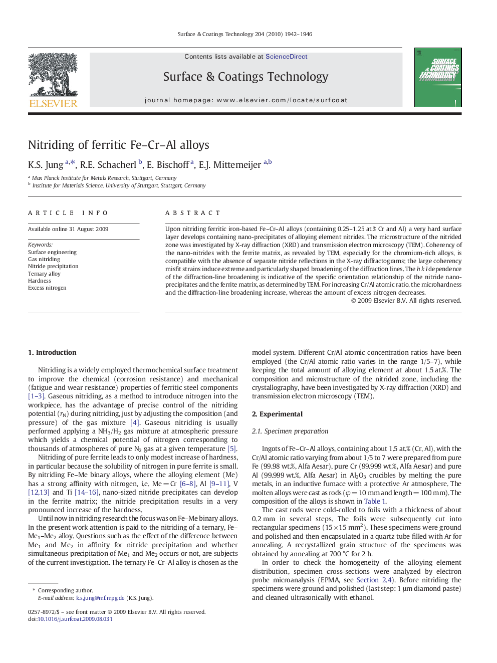 Nitriding of ferritic Fe–Cr–Al alloys