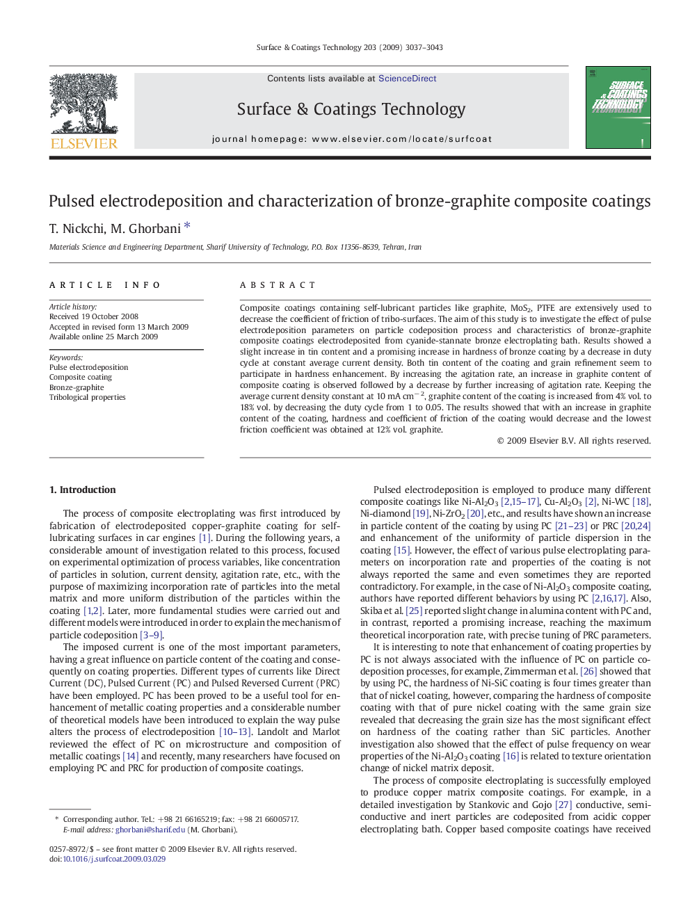 Pulsed electrodeposition and characterization of bronze-graphite composite coatings