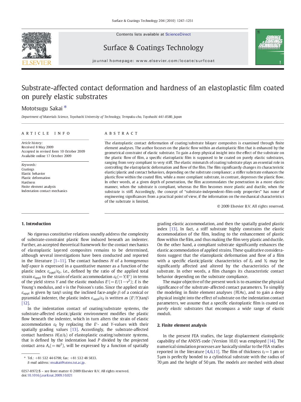 Substrate-affected contact deformation and hardness of an elastoplastic film coated on purely elastic substrates