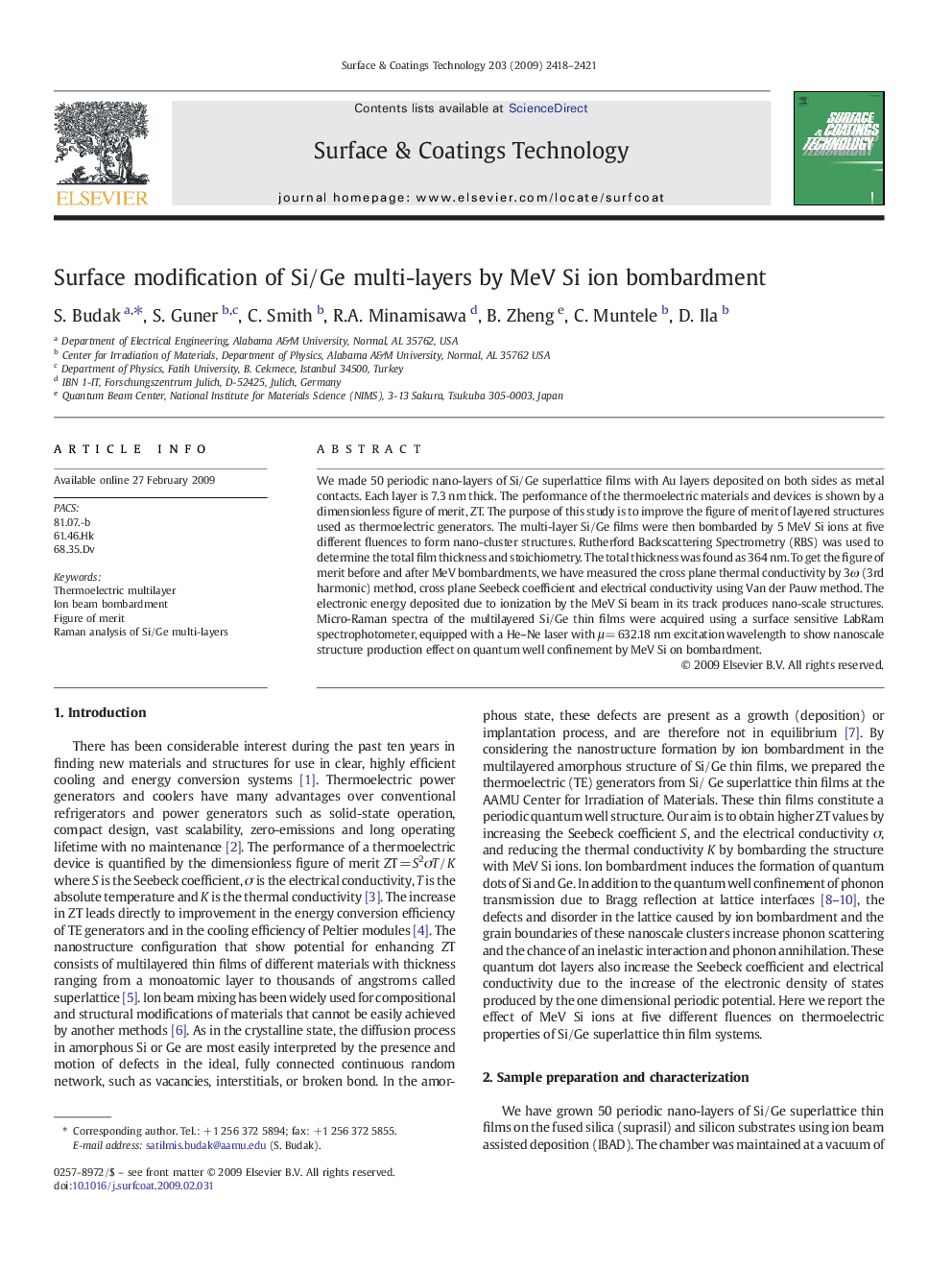 Surface modification of Si/Ge multi-layers by MeV Si ion bombardment