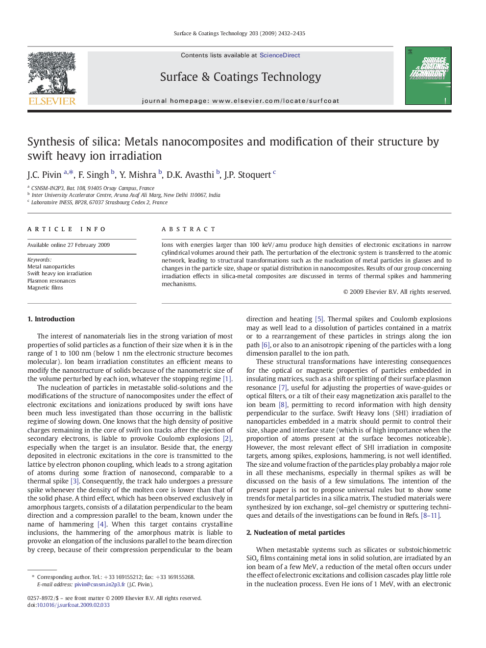 Synthesis of silica: Metals nanocomposites and modification of their structure by swift heavy ion irradiation