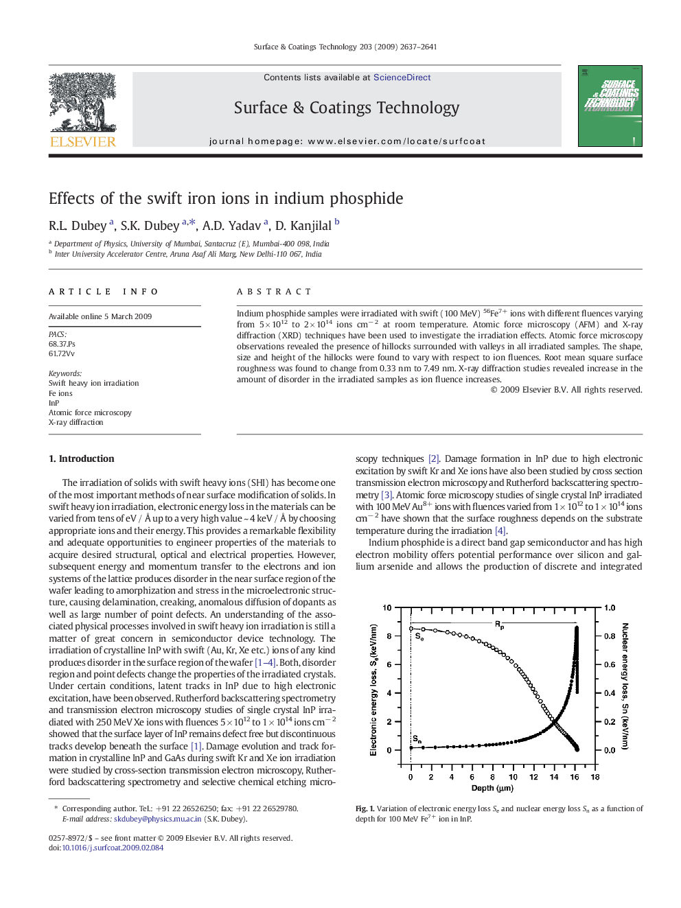 Effects of the swift iron ions in indium phosphide