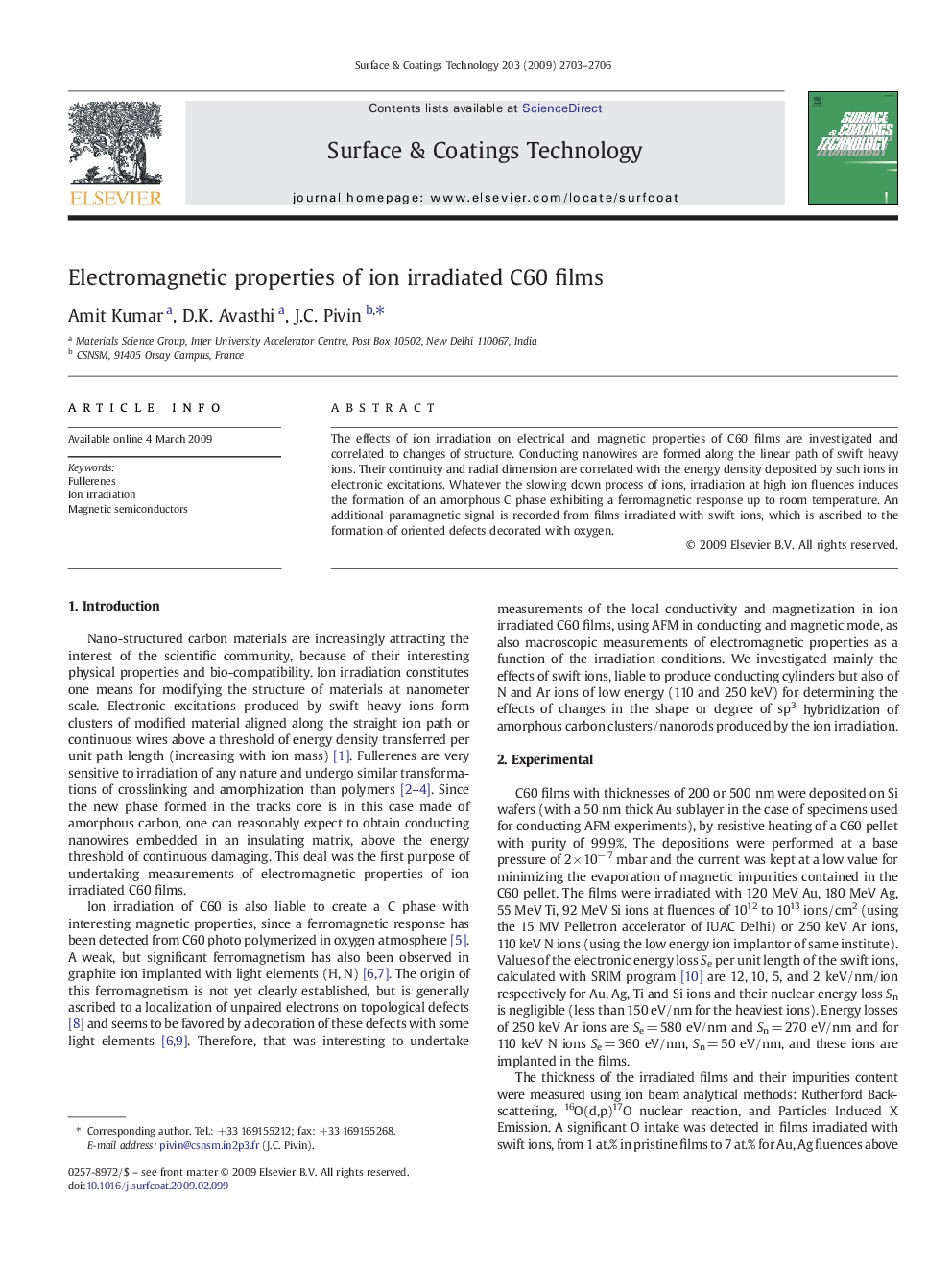 Electromagnetic properties of ion irradiated C60 films