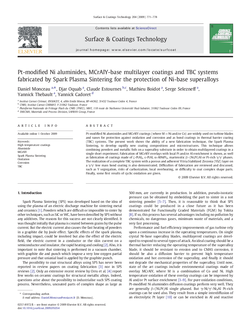 Pt-modified Ni aluminides, MCrAlY-base multilayer coatings and TBC systems fabricated by Spark Plasma Sintering for the protection of Ni-base superalloys