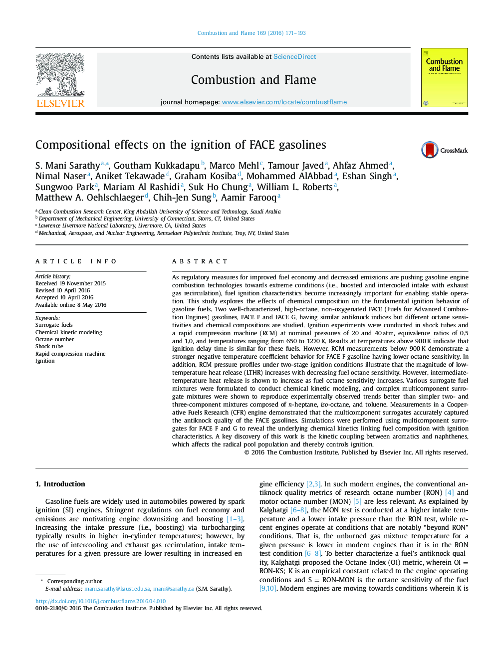 Compositional effects on the ignition of FACE gasolines