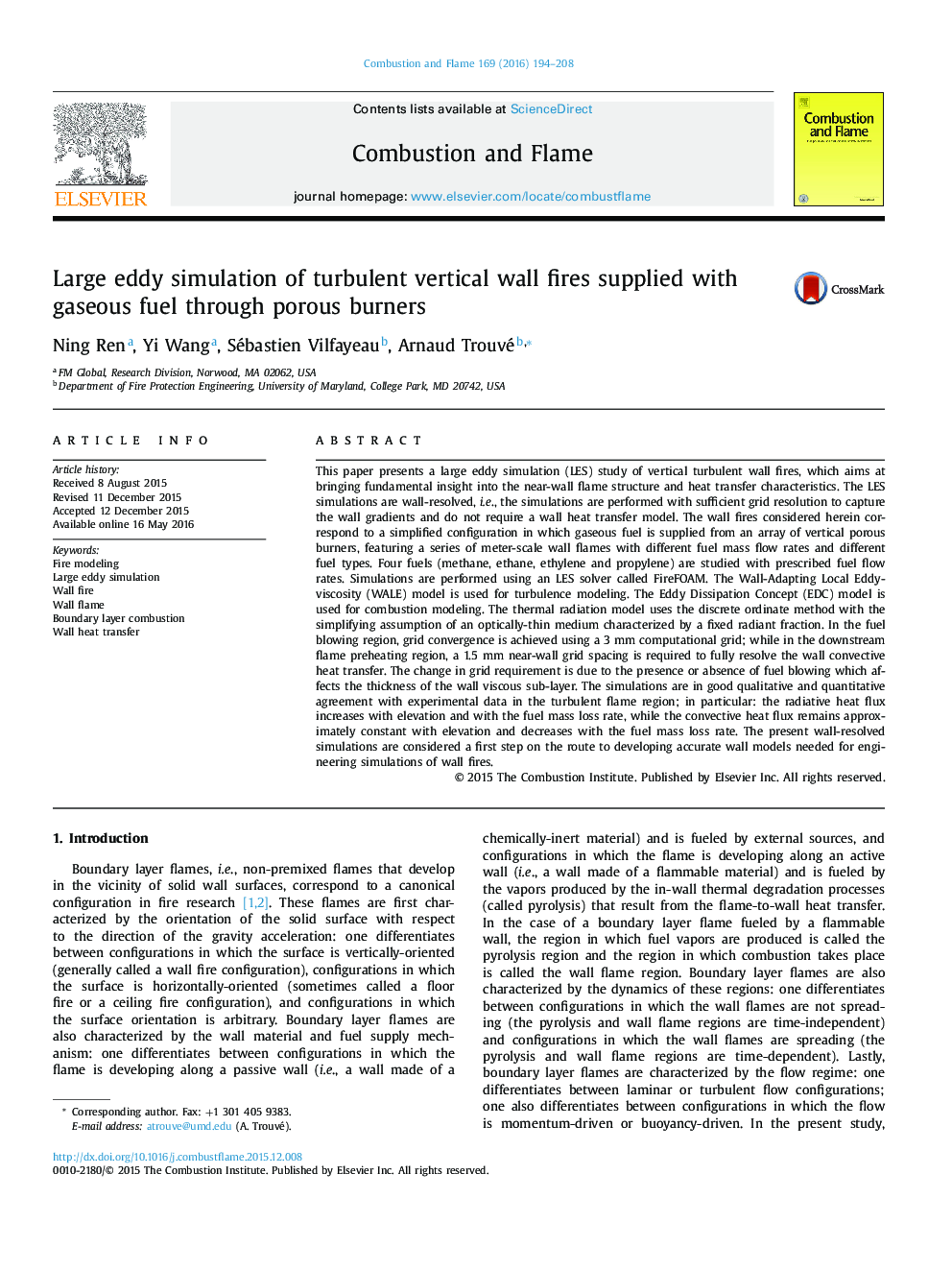 Large eddy simulation of turbulent vertical wall fires supplied with gaseous fuel through porous burners