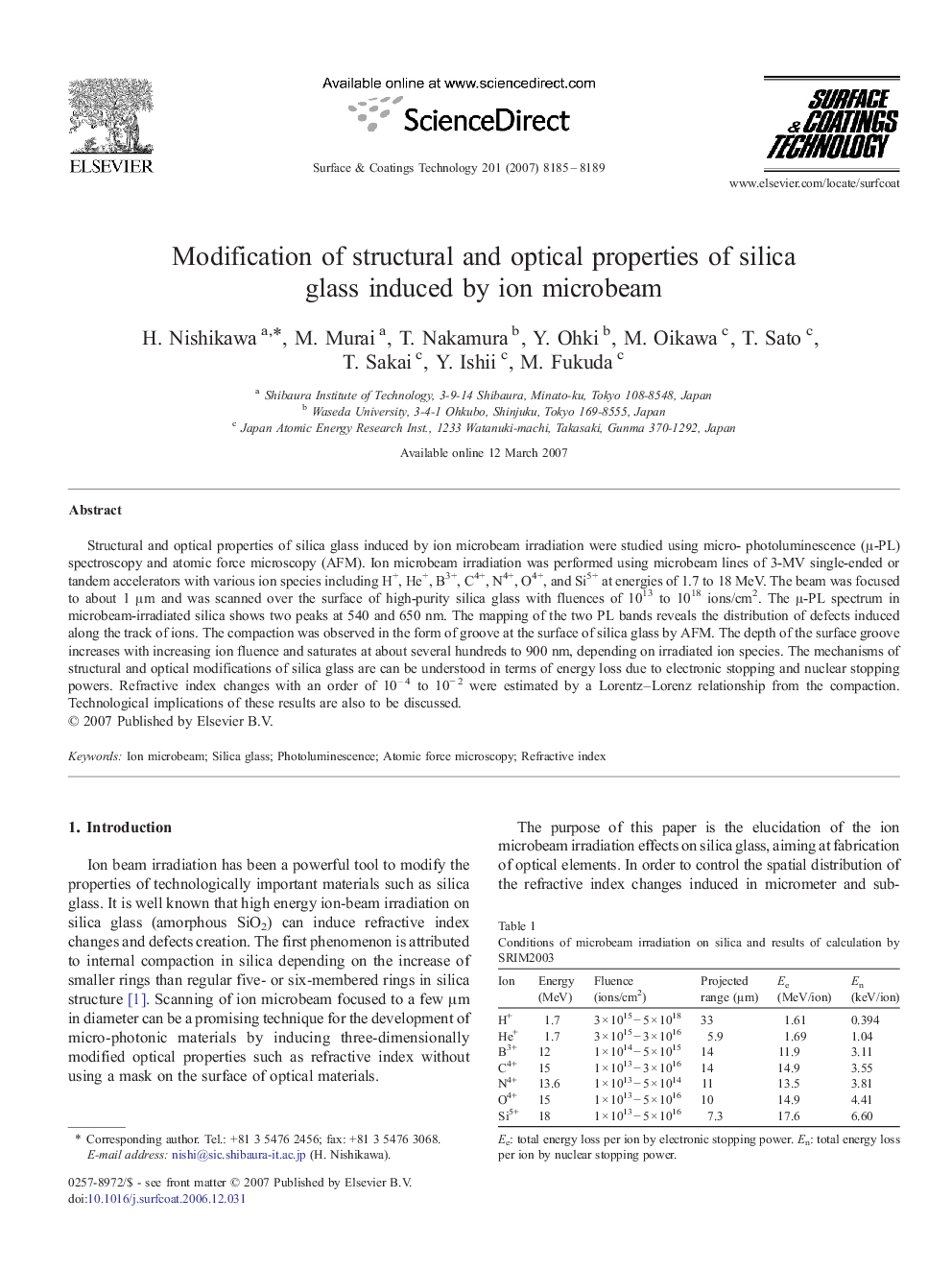 Modification of structural and optical properties of silica glass induced by ion microbeam