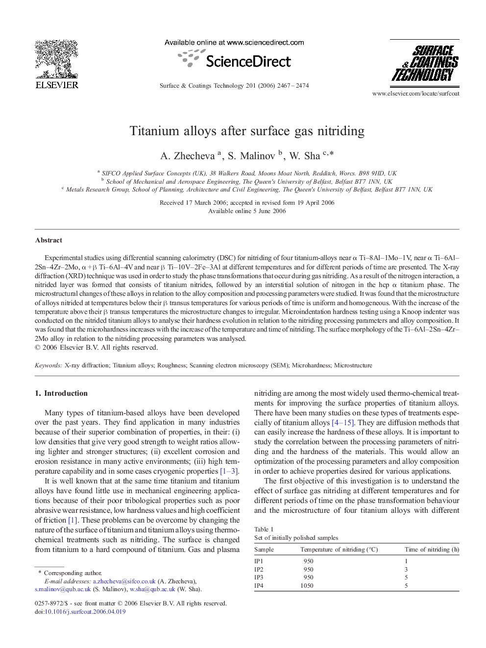 Titanium alloys after surface gas nitriding