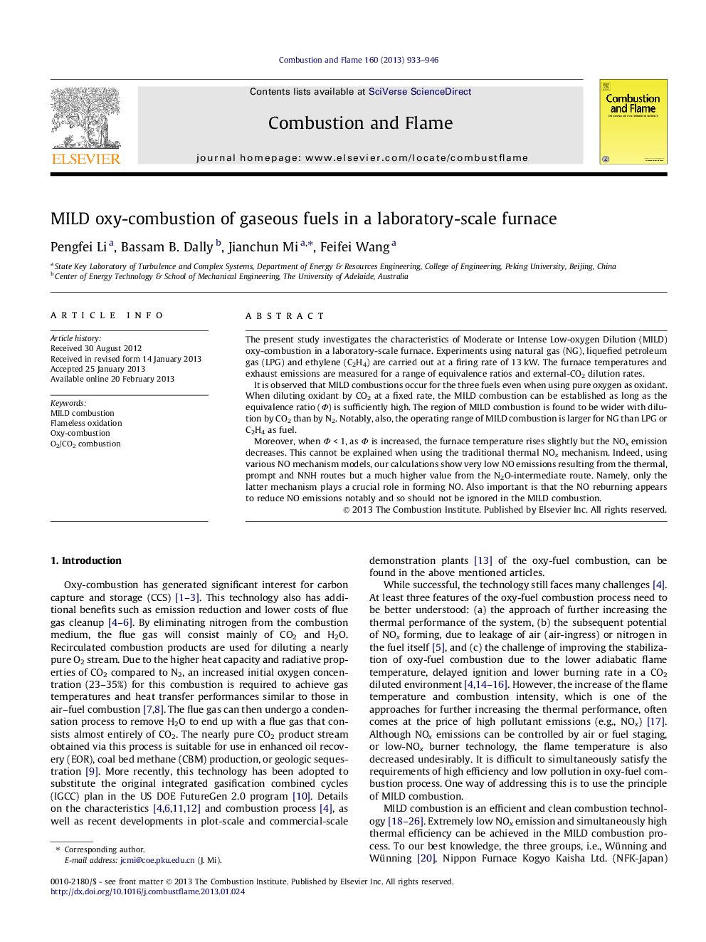 MILD oxy-combustion of gaseous fuels in a laboratory-scale furnace