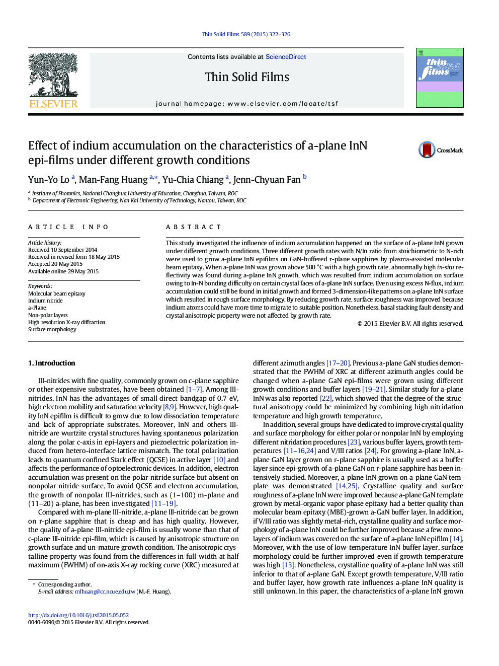 Effect of indium accumulation on the characteristics of a-plane InN epi-films under different growth conditions