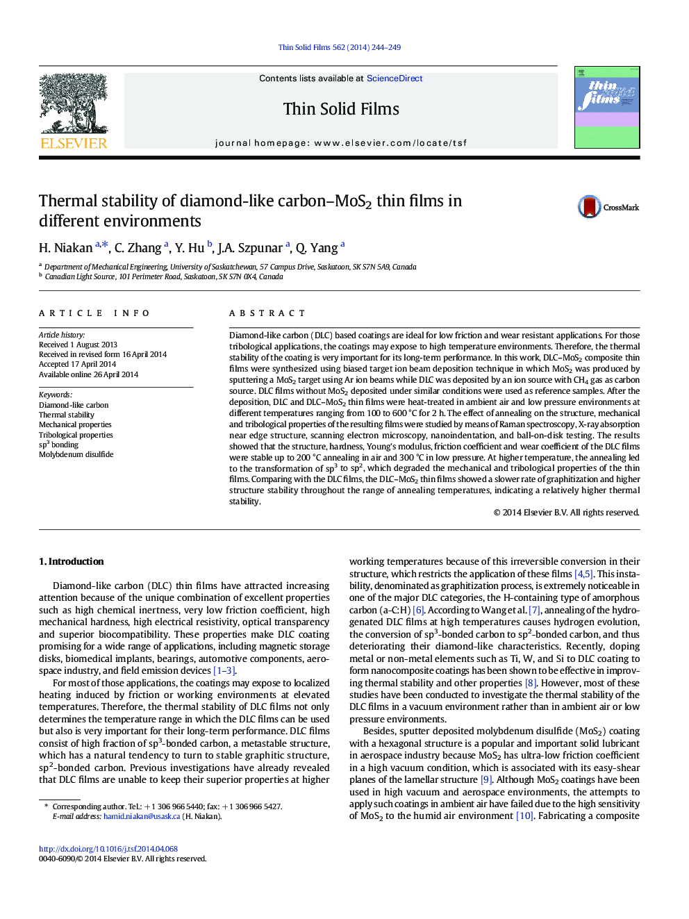 Thermal stability of diamond-like carbon–MoS2 thin films in different environments