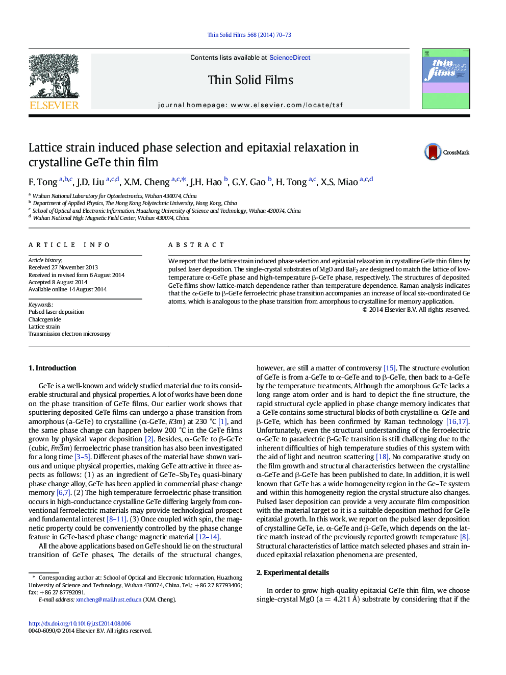 Lattice strain induced phase selection and epitaxial relaxation in crystalline GeTe thin film